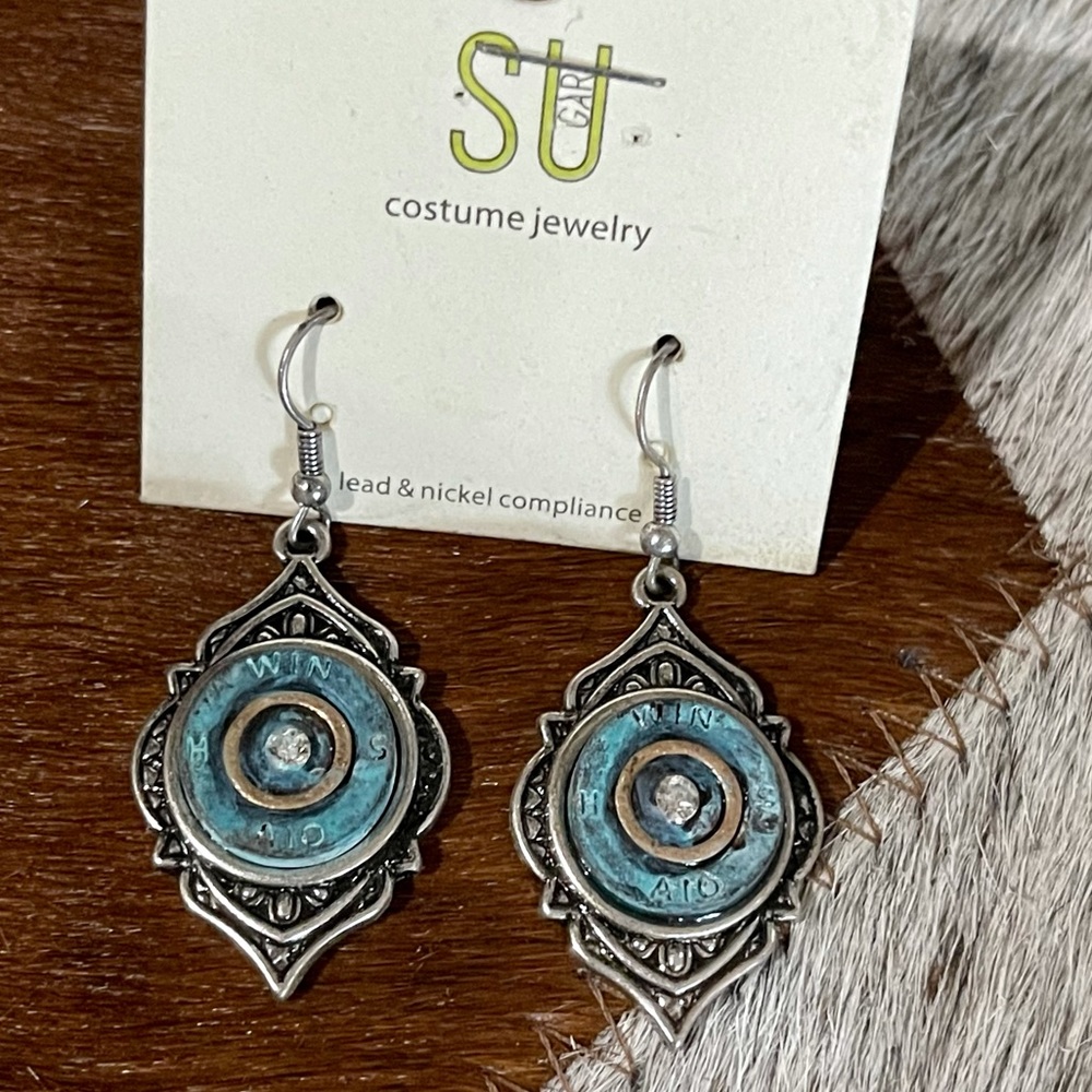 SU costume earrings with shotgun shell accent. Super fun